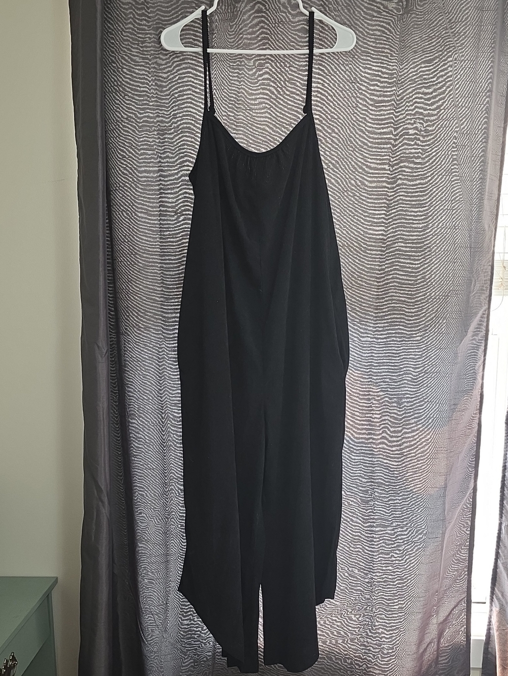 SHEIN Black Spaghetti-Strap Wide-Leg Jumpsuit